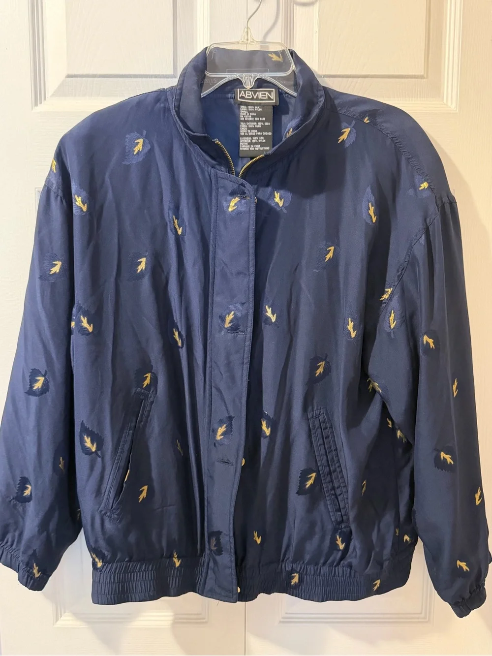 Vintage Embroidered Silk Bomber Jacket